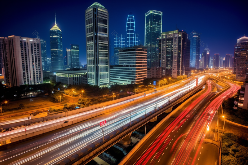 立交桥大楼建筑街道灯光夜景,高清,摄影图,摄影图片,图片大全,摄影图免费下载